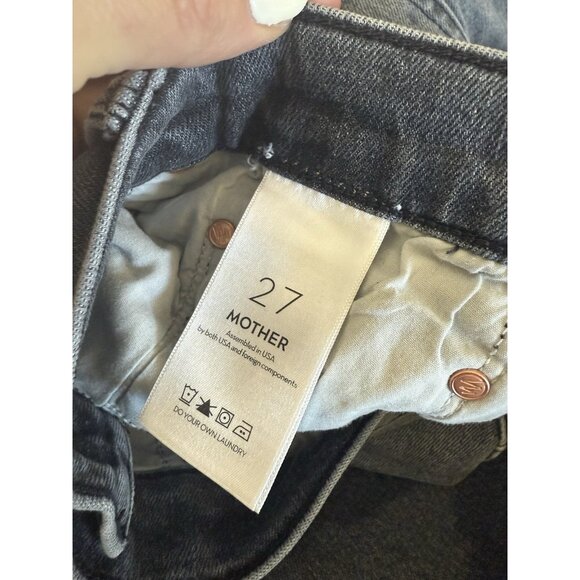Mother The Scrapper Cuff Ankle Fray Jeans in Unstitched In The Dark Size 27 R2 - Picture 8 of 9